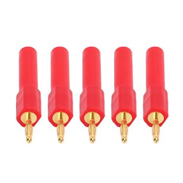 Imagem de Plugue banana macho para fêmea 2 mm a 4 mm adaptador de sonda de soquete 2 mm plugue banana macho para adaptador de sonda fêmea de 4 mm (vermelho)