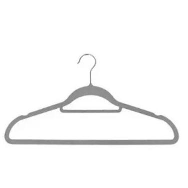 Imagem de Cabide Veludo Slim Cinza Kit 50 pçs