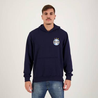 Imagem de Moletom Grêmio Canguru Azul Escudo-Masculino