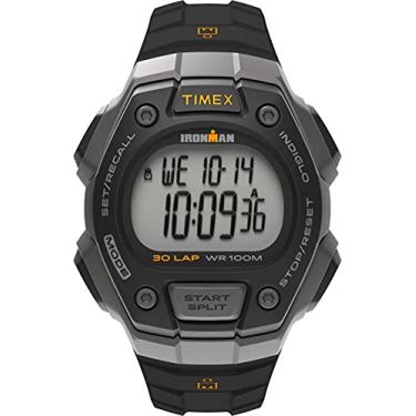 Imagem de Timex Relógio masculino T5K821 Ironman Classic 30, com pulseira de resina, preto/laranja