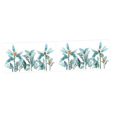 Imagem de 2 Peças Adesivo De Parede De Vegetação Plantas Tropicais Decalque Da Parede Decoração Verde Adesivos Tvd Adesivo Para Casa Adesivos Verdes Papel De Parede Doméstico Pvc