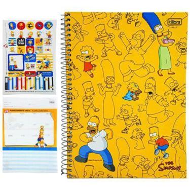Imagem de Caderno 1X1 80 Folhas Capa Dura Bolsa E Adesivo Simpsons - Tilibra