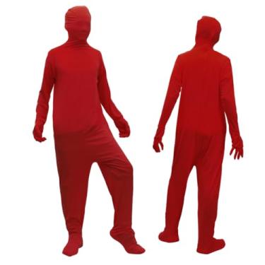 Imagem de TENDYCOCO Trajes Adultos traje de performance de palco maiô terno plus size body transparente vestidos de Dia das Bruxas de cosplay adulto roupas Homem de preto vermelho Roupas De Halloween