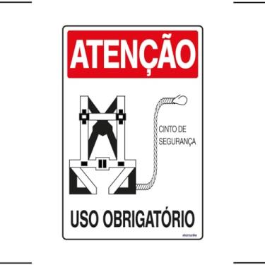 Imagem de Placa De Sinalização Atenção Cinto De Segurança Uso Obrigatório 20x30 Ekomunike - S-207 F9e
