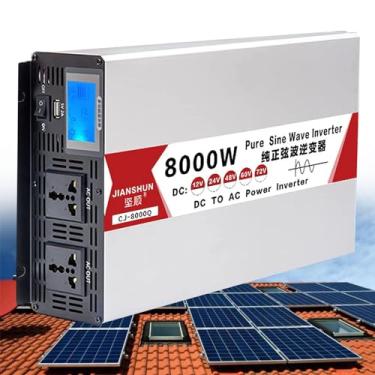 Imagem de Inversor de onda senoidal pura de alta potência - 4000W a 8000W - Converte 12V/24V/48V/60V em 110V/220V - Ideal para motorhomes, caminhões, barcos, acampamentos,8000W-12Vto220V