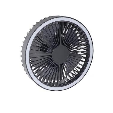 Imagem de TOPINCN Ventilador portátil, tripé ventilador de mesa ABS três velocidades de longa resistência para acampamento (preto)