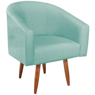 Imagem de Poltrona Cadeira Decorativa Luiza Pés Palito Suede Sala Estar Salão de Beleza Recepção Escritório e Penteadeira Doce Sonho Móveis (Azul Tiffany)
