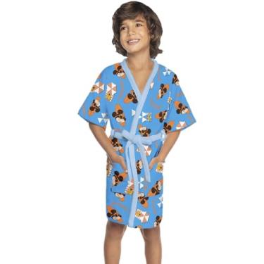 Imagem de Roupão Aveludado Infantil Quimono Estampado Mickey M Com 1 peça