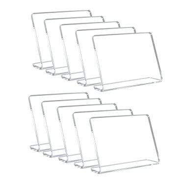 Imagem de Pacote com 10 mini placas de acrílico para quadro-negro AITEE transparentes, quadros-negros pequenos em forma de L para casamentos, festas de aniversário, placas de mensagem, bufê, padaria e varejo