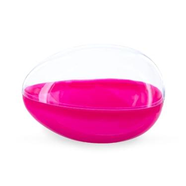 Imagem de Ovo de páscoa de plástico com fundo rosa transparente gigante 13 cm