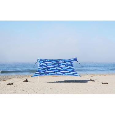 Imagem de Neso Grande tenda de praia portátil – toldo leve para sombra de praia – configuração fácil para passeios em família – cantos reforçados patenteados – FPS 50+ – 2,1 m de altura, 2,7 x 2,7 m – Save The