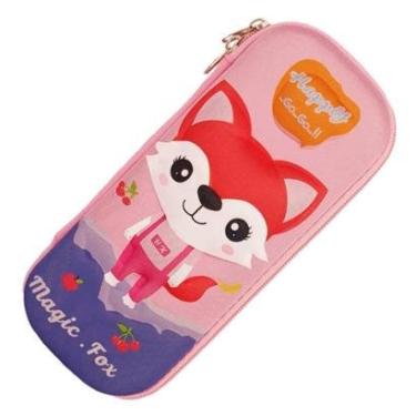Imagem de Estojo Escolar Bichinhos 3D Infantil Box Porta Lapis Colorido-Feminino