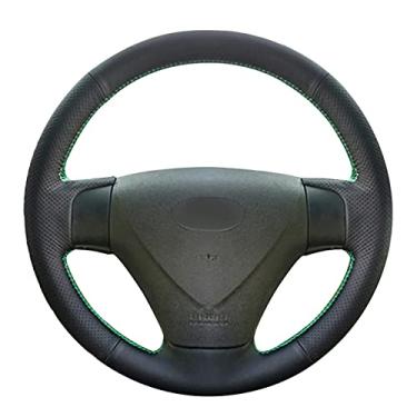 Imagem de Capa de volante de carro em couro preto e antiderrapante costurada à mão, adequada para Hyundai Getz Facelift 2005 a 2011 Kia Rio Rio5 Accent 2006 a 2011