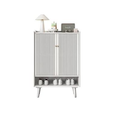 Imagem de Prateleira de sapatos corredor entrada armários de sapatos modernos organizador multicamadas hall dormitório sapateira prateleira corredor meuble a chaussure móveis de luxo empilhável sapateira (cor: branco 80 cm)