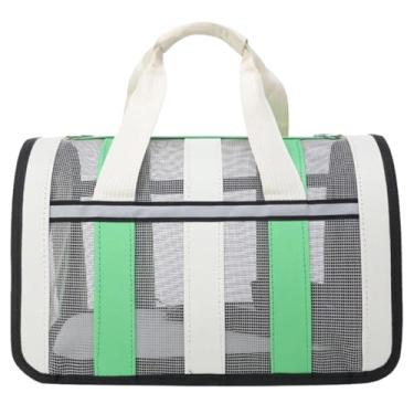 Imagem de Bolsa Transporte Gato Cachorro Cães Pet Avião Viagem Passeio Carro Com Alça De Ombro E Tapete Interno (Verde, Até 10kg)