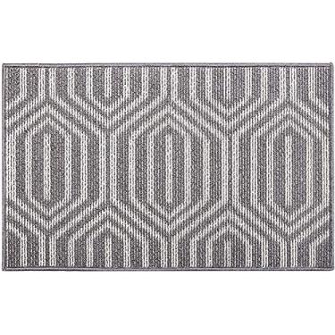 Imagem de CHICHIC Capacho cinza para ambientes internos 81 x 121 cm, tapete de boas-vindas frontal e traseiro para entrada de casa, entrada de casa, tapetes laváveis à máquina, tapetes internos antiderrapantes