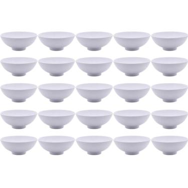 Imagem de Kit 25 Tigelas de Melamina Brancas 400ml Cumbucas para Resta
