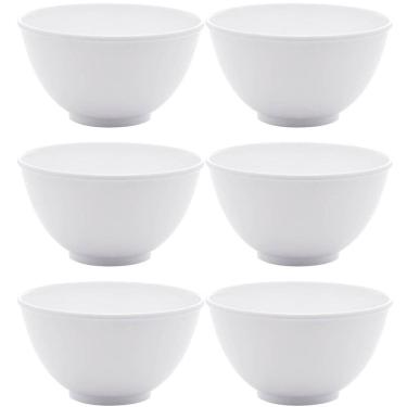Imagem de Conjunto 6 Bowls de Melamina Brancas Basic Lyor Cumbucas par