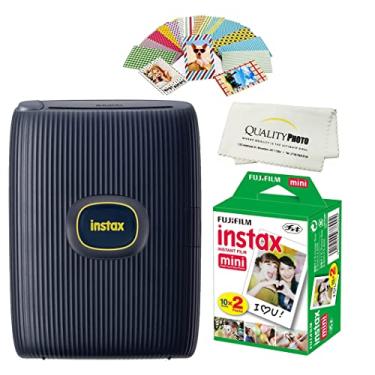 Imagem de Fujifilm Instax Mini Link 2 Impressora para Smartphone Plus Instax Mini Films Pacote com 20. Adesivos Plus. Pano de microfibra multiuso bônus (azul espacial)..