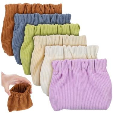 Imagem de 6 unidades de bolsa de cosméticos para café, bolsa de maquiagem, bolsa de joias, suporte de almofada, bolsa de período, pulseira, embalagens fofas para mulheres, bolsas de joias, pequenas mudanças, es