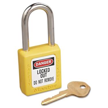 Imagem de Cadeado de segurança termoplástico amarelo Masterlock 410