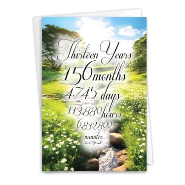 Imagem de NobleWorks, Cartão comemorativo de recuperação de 13 anos com envelope de 13 x 17 polegadas (1 cartão), cartão de notas de aniversário de sobriedade, contagem de tempo de 13 anos C10813AAG