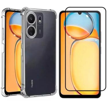 Imagem de Capa Capinha Case + Película 3d Compatível Xiaomi Redmi 13c 6.4 - HREB