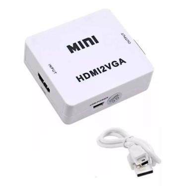 Imagem de Adaptador Conversor De Hdmi Para Vga Com Áudio Monitor Tv - S/M