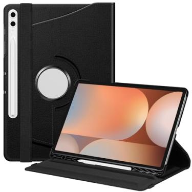 Imagem de Fintie Capa giratória para Samsung Galaxy Tab S10 Plus 2024/ S9 FE Plus 5G 12,4 polegadas 2023 com suporte para caneta S, suporte giratório de 360 graus, hibernar/despertar automático, preta