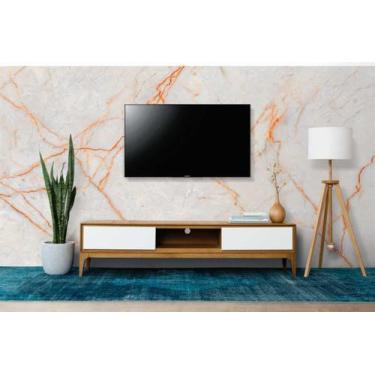 Imagem de Papel de Parede Painel 3D Mármore Carrara fio Laranja 3,5M Auto Colant