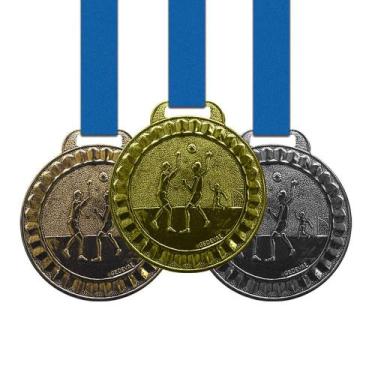 Imagem de 50 Medalhas Handebol Metal 44mm Ouro Prata Bronze - Gedeval