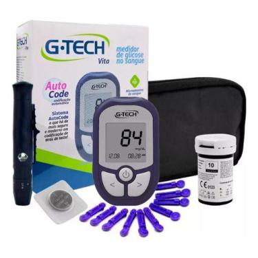 Imagem de Kit Medidor De Glicose G-tech Vita Auto Code Diabetes