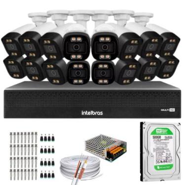 Imagem de Kit 16 Câmeras Segurança Imagem Colorida a Noite 1080p Full Hd Dvr Int