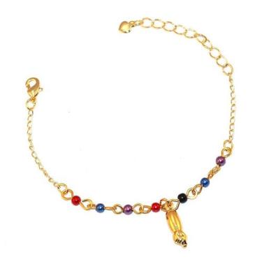 Imagem de Pulseira Figa Da Alegria Colorida Folheado Ouro 18k - Milena Folheados