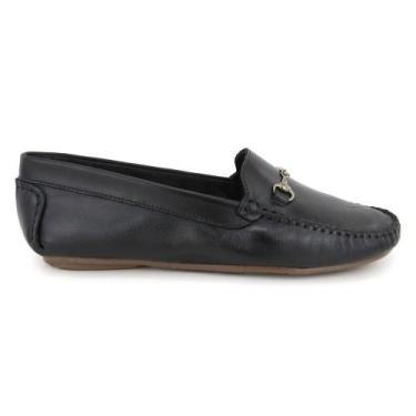 Imagem de Mocassim Dockside Feminino Couro Cabedal Metal Bico Redondo - Julia Gr