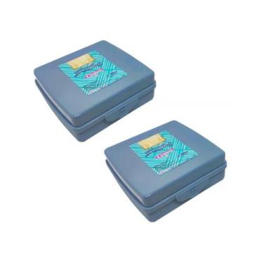 Imagem de Kit Porta Sanduíche Sanduicheira Com Trava 585 Ml Lanche Pão - sanremo