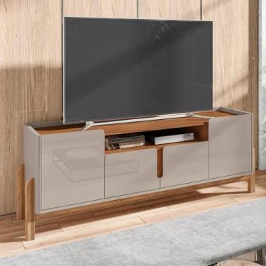 Imagem de Rack para TV Até 60 Polegadas 4 Portas Lizz Casa D, Off White e Cedro