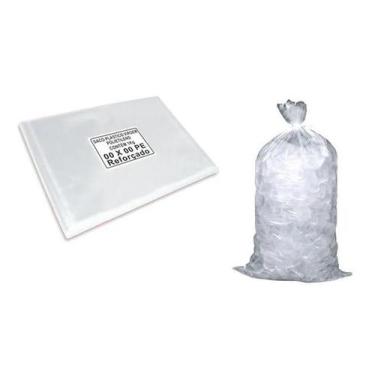 Imagem de 75 Sacos Plástico Transparente 60X90Cm 0,012Mic (1Pct) - Kromasa