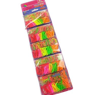 Imagem de CARTELA 5 CAIXAS Elásticos de Silicone Para Cabelo 1 Cartela Com 5 Cai