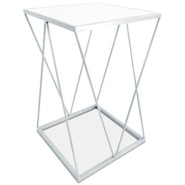 Imagem de Mesa De Canto Alta Modelo Industrial Wire Lateral Decoração Para Sala 