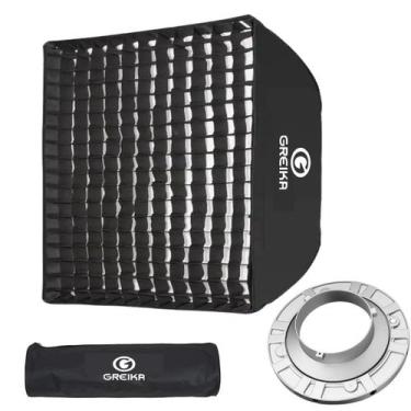 Imagem de Softbox 40x40cm com Colmeia Grid encaixe Bowens Greika para Flash e Lu