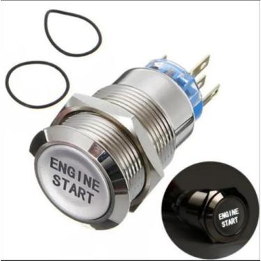 Imagem de Botão De Partida Carro  Moto Ou Barco 12v A Prova Dagua - NCM, Prata