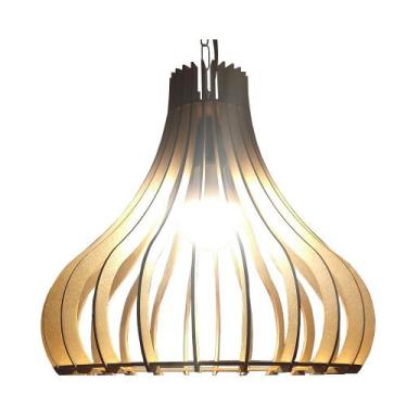 Imagem de Lustre Luminária Pendente de Madeira MDF Mod. Catedral - ECOilumi