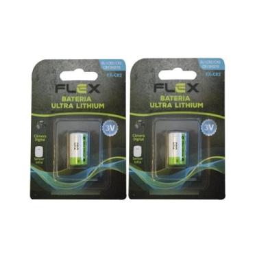 Imagem de Kit C/2 Bateria Pilha Cr2 3v P Câmeras Fotográficas E Sensor - FLEX