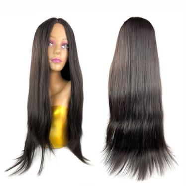 Imagem de Peruca Lace Wig Orgânica Lisa Repartição Fixa 70 Cm Longa - Rass Hair,