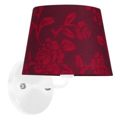 Imagem de Arandela Branca De Cupula Tradicional Floral Vermelha - MARRYLUZ