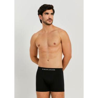 Imagem de Cueca Boxer Masculina Sem Costura - Hering, P, Preto