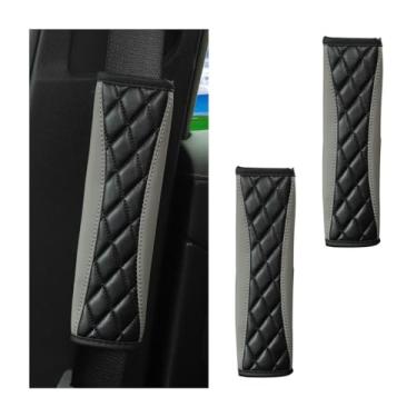 Imagem de Mandark 2 peças de capas de cinto de segurança de carro, protetor de cinto de segurança de veículo de couro macio para ombro e pescoço, almofada de cinto de segurança automática confortável, universal