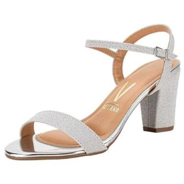 Imagem de Sandália Salto Alto Feminino Vizzano 6262474, 37, Prata