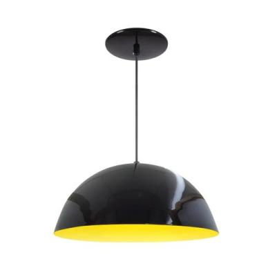 Imagem de Luminária Pendente Meia Lua 40cm Interior Amarelo Com Fiação 110/220v 